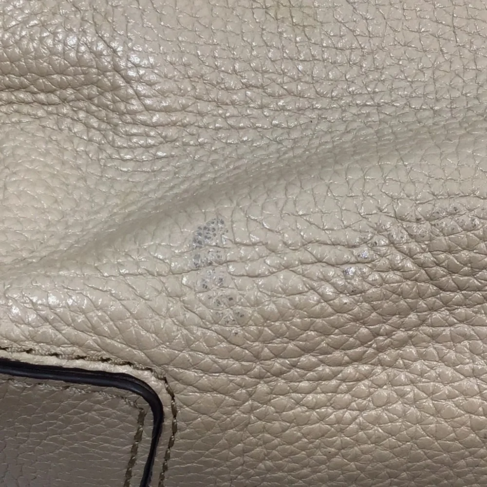 MMK taupe pebbled leather satchel
